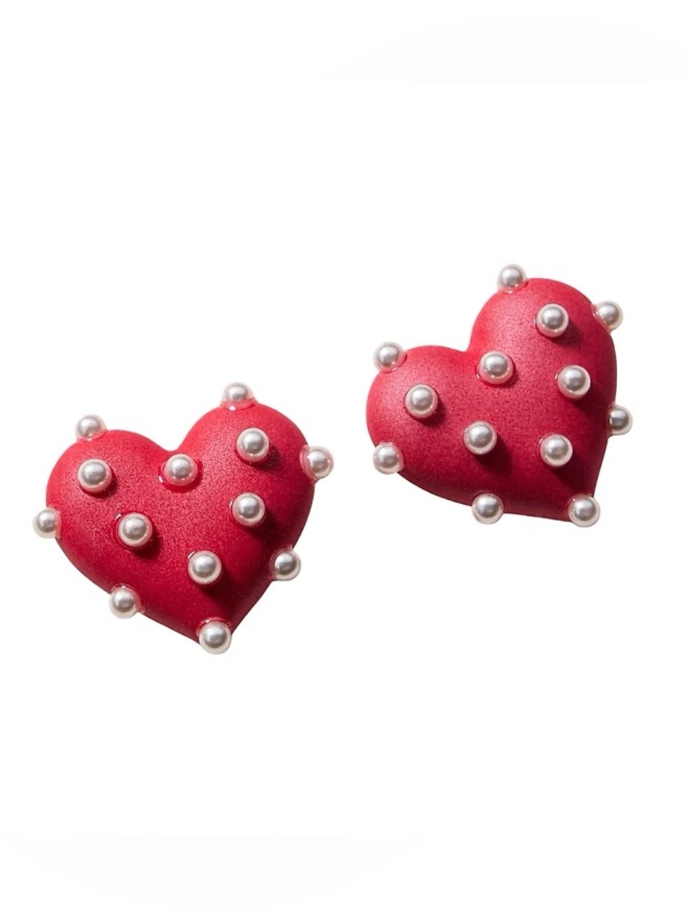 ♥️ NIB : Heart Studs - Red